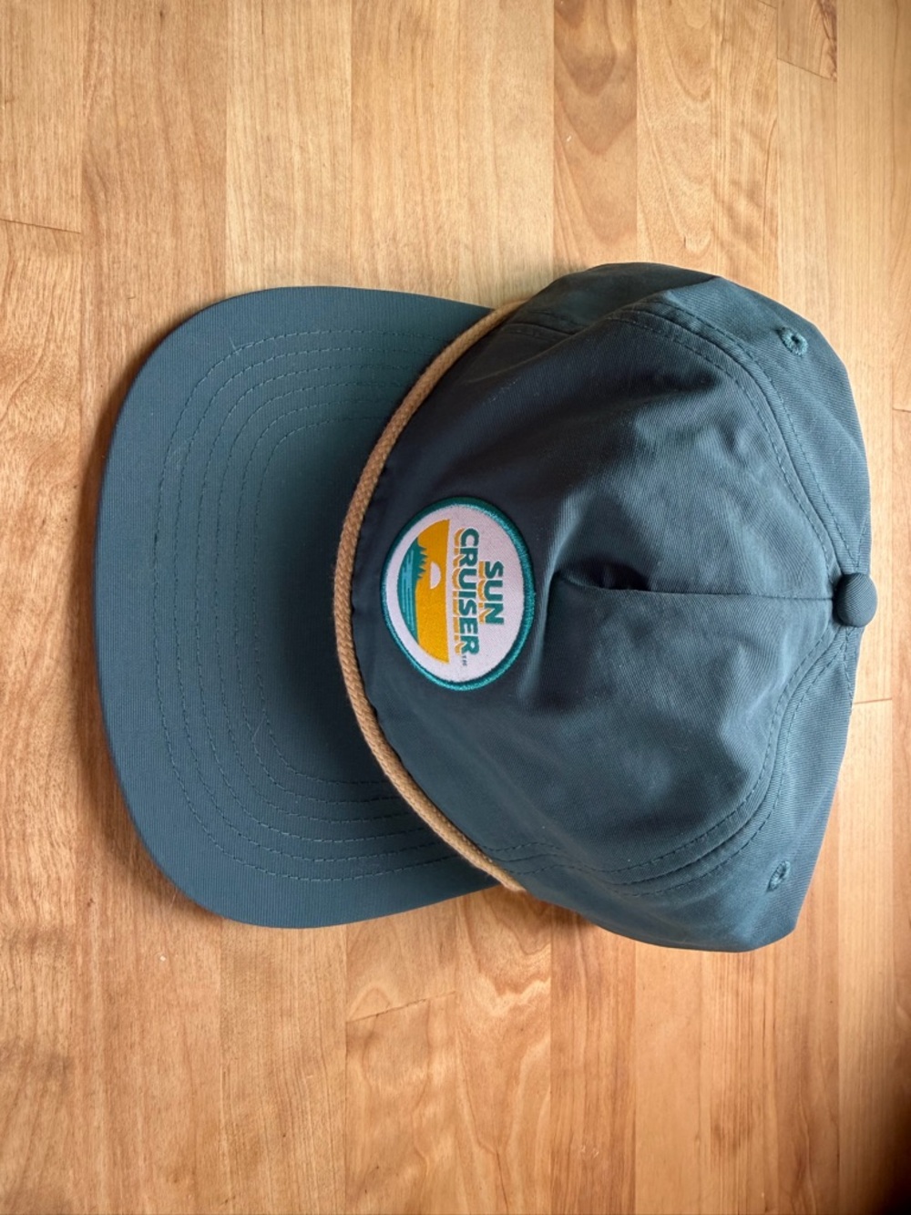 Sun Cruiser Patch Snapback Cap - Teal with Rope Detail